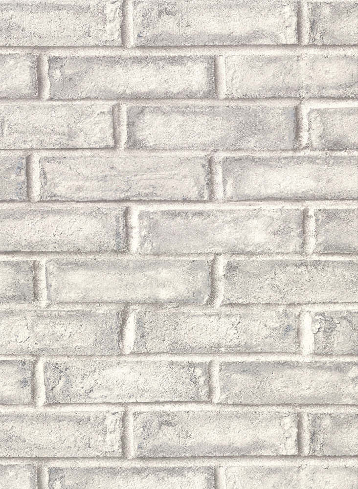 Appleton Grey Faux Weathered Brick Wallpaper by Warner Warner Textures IX 2754 Main Street Covers about 60.8 square feet 27-in by 27-ft long roll Unpasted 20.5 - Fabric Carolina -