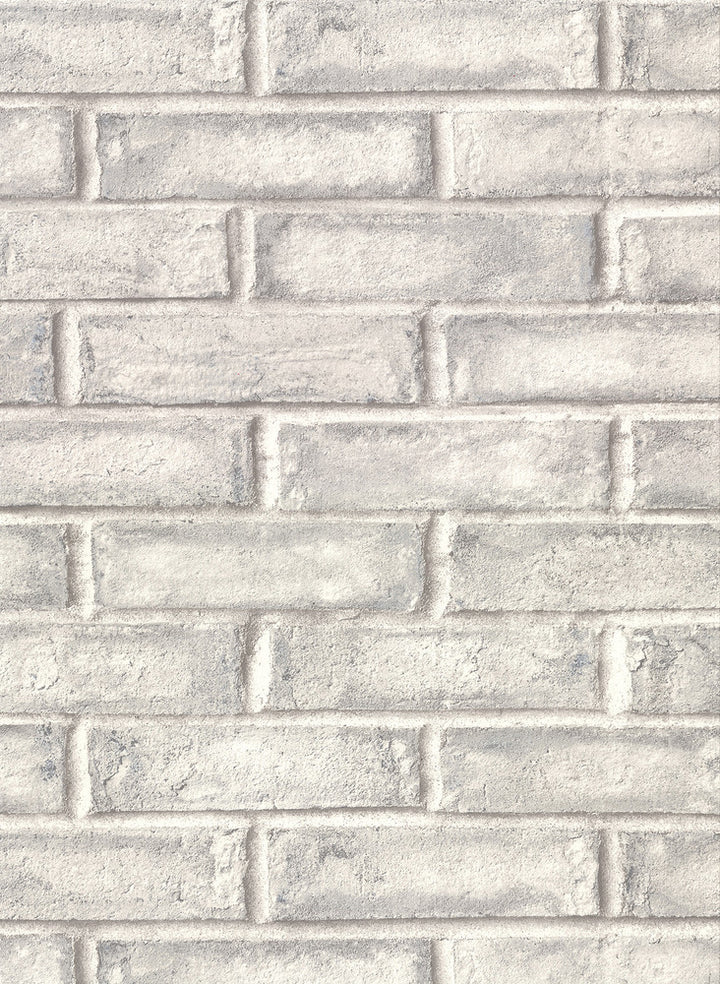 Appleton Grey Faux Weathered Brick Wallpaper by Warner Warner Textures IX 2754 Main Street Covers about 60.8 square feet 27-in by 27-ft long roll Unpasted 20.5 - Fabric Carolina -
