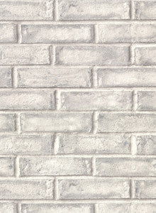 Appleton Grey Faux Weathered Brick Wallpaper by Warner