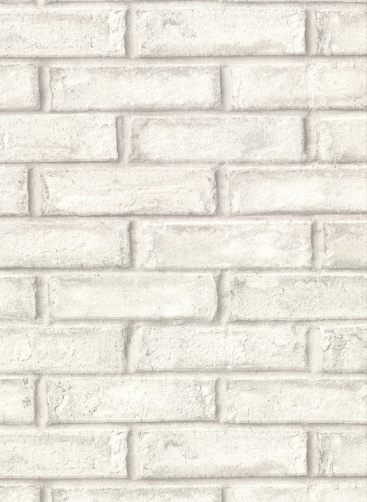 Appleton Off White Faux Weathered Brick Wallpaper by Warner Warner Textures IX 2754 Main Street Covers about 60.8 square feet 27-in by 27-ft long roll Unpasted 20.5 - Fabric Carolina -