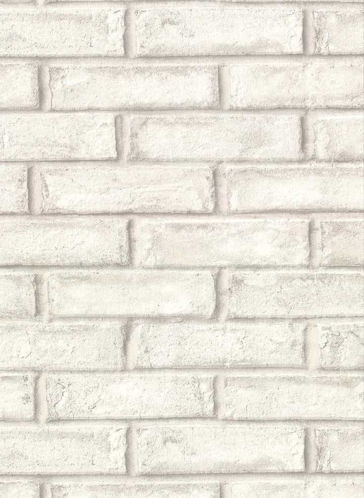 Appleton Off White Faux Weathered Brick Wallpaper by Warner Warner Textures IX 2754 Main Street Covers about 60.8 square feet 27-in by 27-ft long roll Unpasted 20.5 - Fabric Carolina -