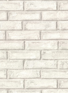 Appleton Off White Faux Weathered Brick Wallpaper by Warner