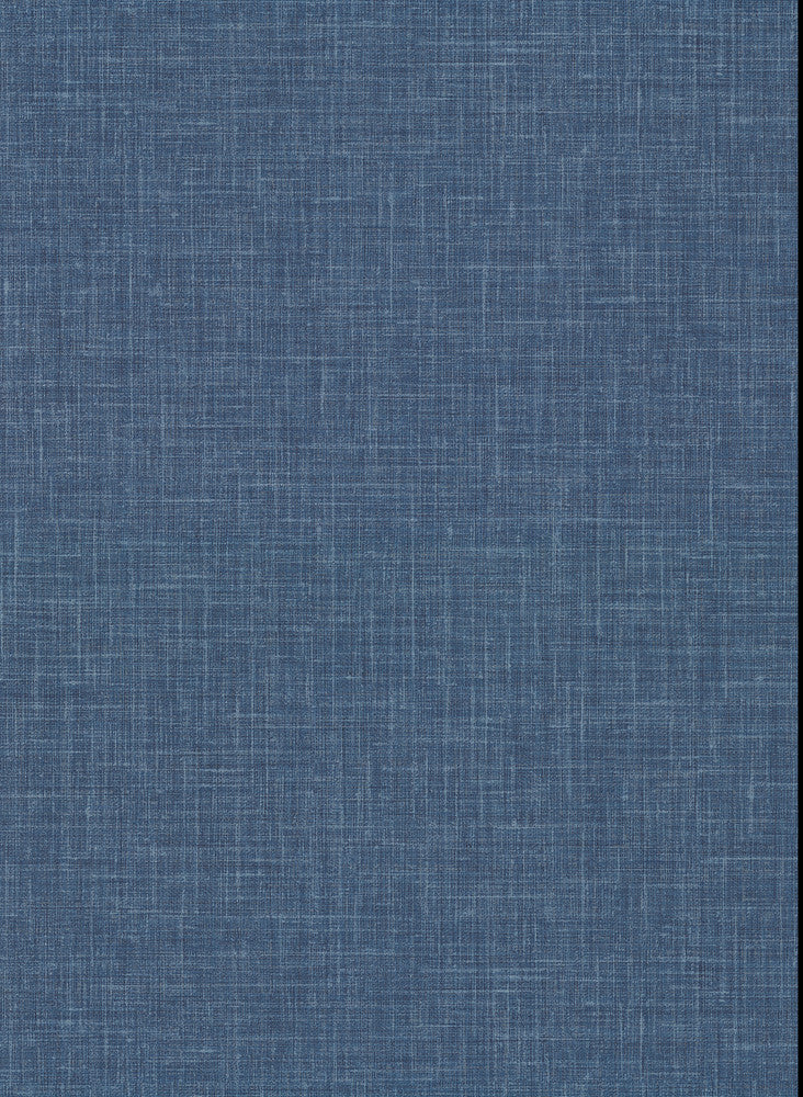 Upton Indigo Faux Linen Wallpaper by Warner Warner Textures IX 2754 Main Street Covers about 60.8 square feet 27-in by 27-ft long roll Unpasted 0 - Fabric Carolina -
