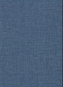 Upton Indigo Faux Linen Wallpaper by Warner