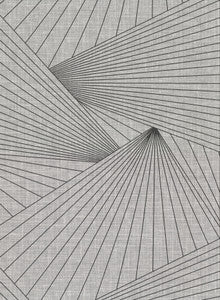 Berkeley Grey Geometric Faux Grasscloth Wallpaper by Warner