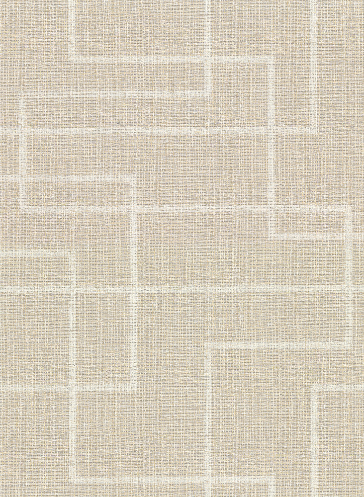 Clarendon Wheat Geometric Faux Grasscloth Wallpaper by Warner Warner Textures IX 2754 Main Street Covers about 60.8 square feet 27-in by 27-ft long roll Unpasted 20.5 - Fabric Carolina -
