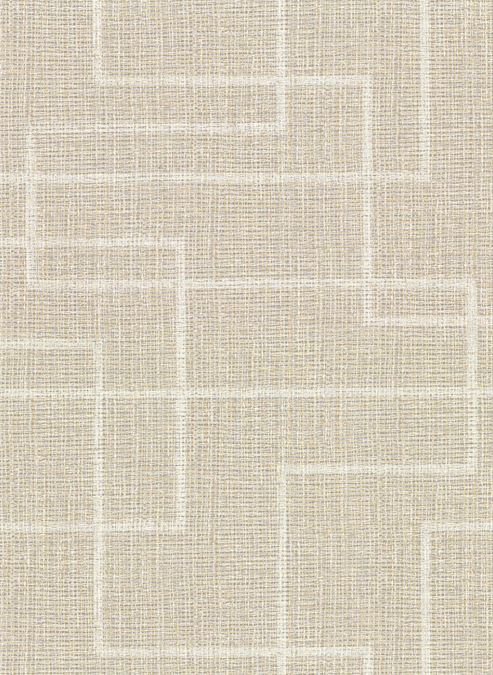 Clarendon Wheat Geometric Faux Grasscloth Wallpaper by Warner Warner Textures IX 2754 Main Street Covers about 60.8 square feet 27-in by 27-ft long roll Unpasted 20.5 - Fabric Carolina -