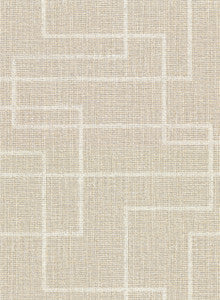 Clarendon Wheat Geometric Faux Grasscloth Wallpaper by Warner