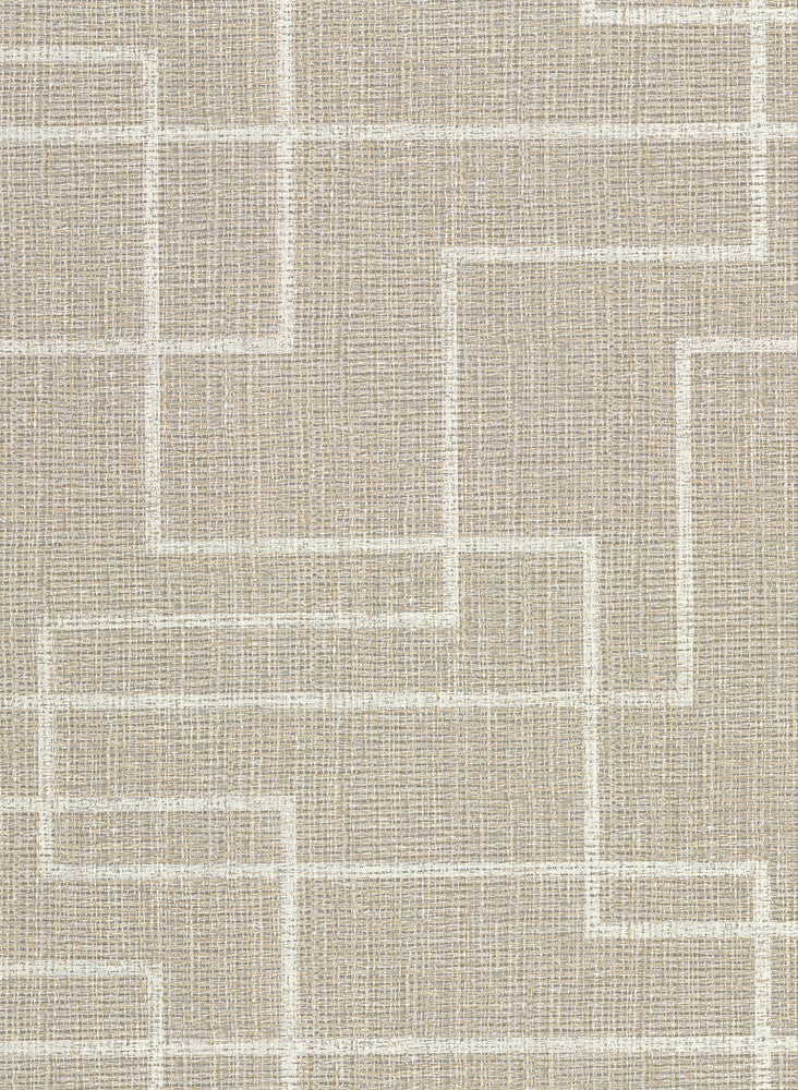 Clarendon Brown Geometric Faux Grasscloth Wallpaper by Warner Warner Textures IX 2754 Main Street Covers about 60.8 square feet 27-in by 27-ft long roll Unpasted 20.5 - Fabric Carolina -