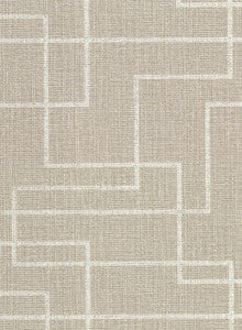 Clarendon Brown Geometric Faux Grasscloth Wallpaper by Warner