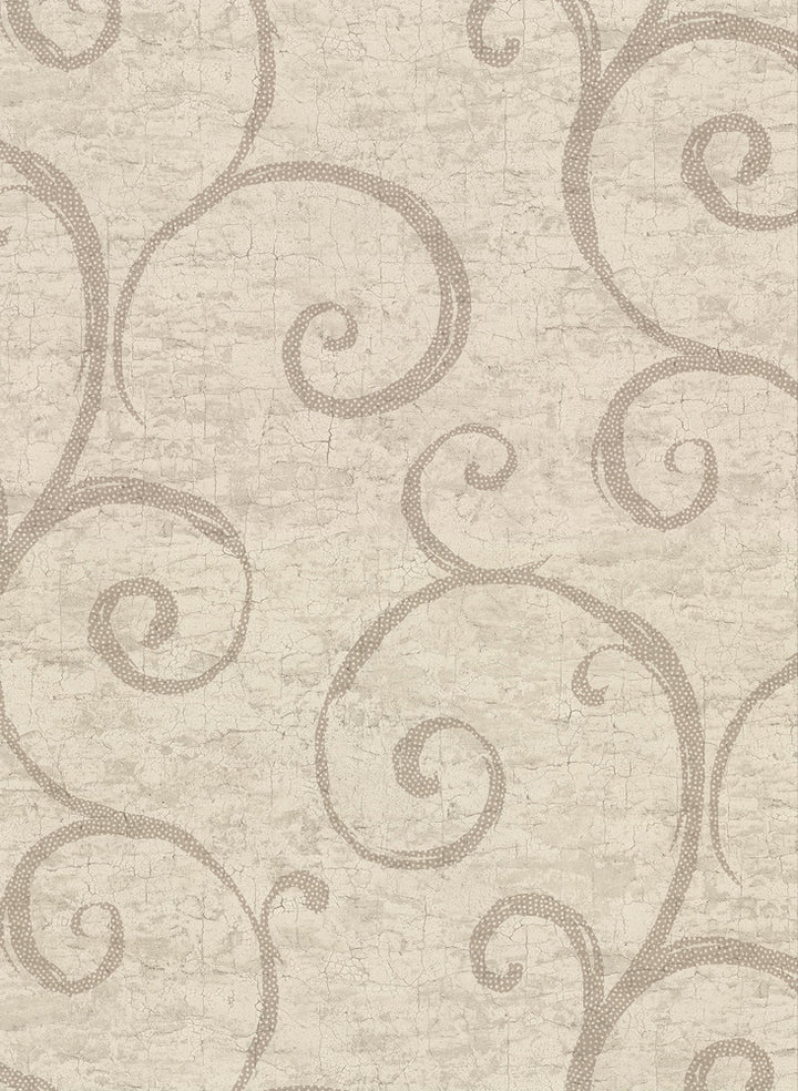 Newbury Taupe Geometric Faux Plaster Wallpaper by Warner Warner Textures IX 2754 Main Street Covers about 60.8 square feet 27-in by 27-ft long roll Unpasted 20.5 - Fabric Carolina -