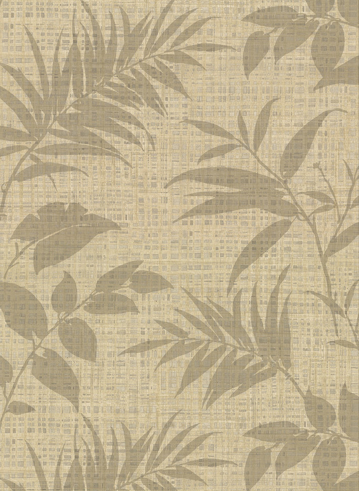 Chandler Khaki Botanical Faux Grasscloth Wallpaper by Warner Warner Textures IX 2754 Main Street Covers about 60.8 square feet 27-in by 27-ft long roll Unpasted 20.5 - Fabric Carolina -