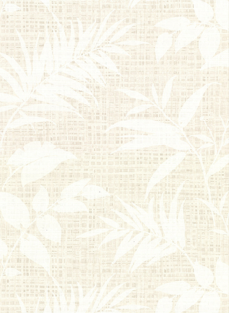 Chandler White Botanical Faux Grasscloth Wallpaper by Warner Warner Textures IX 2754 Main Street Covers about 60.8 square feet 27-in by 27-ft long roll Unpasted 20.5 - Fabric Carolina -
