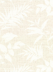 Chandler White Botanical Faux Grasscloth Wallpaper by Warner