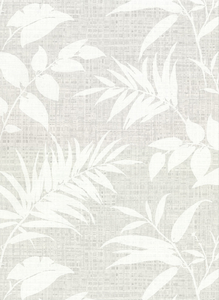 Chandler Grey Botanical Faux Grasscloth Wallpaper by Warner Warner Textures IX 2754 Main Street Covers about 60.8 square feet 27-in by 27-ft long roll Unpasted 20.5 - Fabric Carolina -