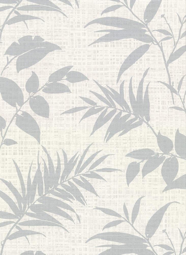 Chandler Off White Botanical Faux Grasscloth Wallpaper by Warner Warner Textures IX 2754 Main Street Covers about 60.8 square feet 27-in by 27-ft long roll Unpasted 20.5 - Fabric Carolina -