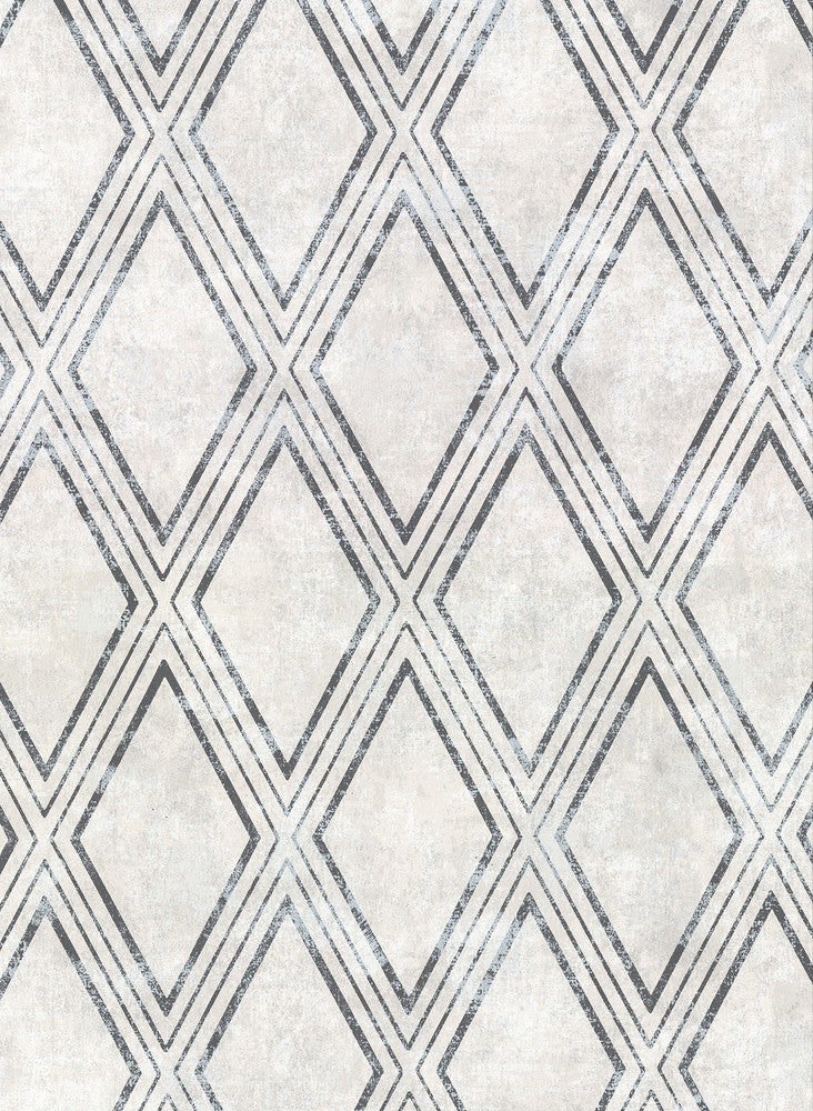 Dartmouth Light Grey Faux Plaster Geometric Wallpaper by Warner Warner Textures IX 2754 Main Street Covers about 60.8 square feet 27-in by 27-ft long roll Unpasted 20.5 - Fabric Carolina -