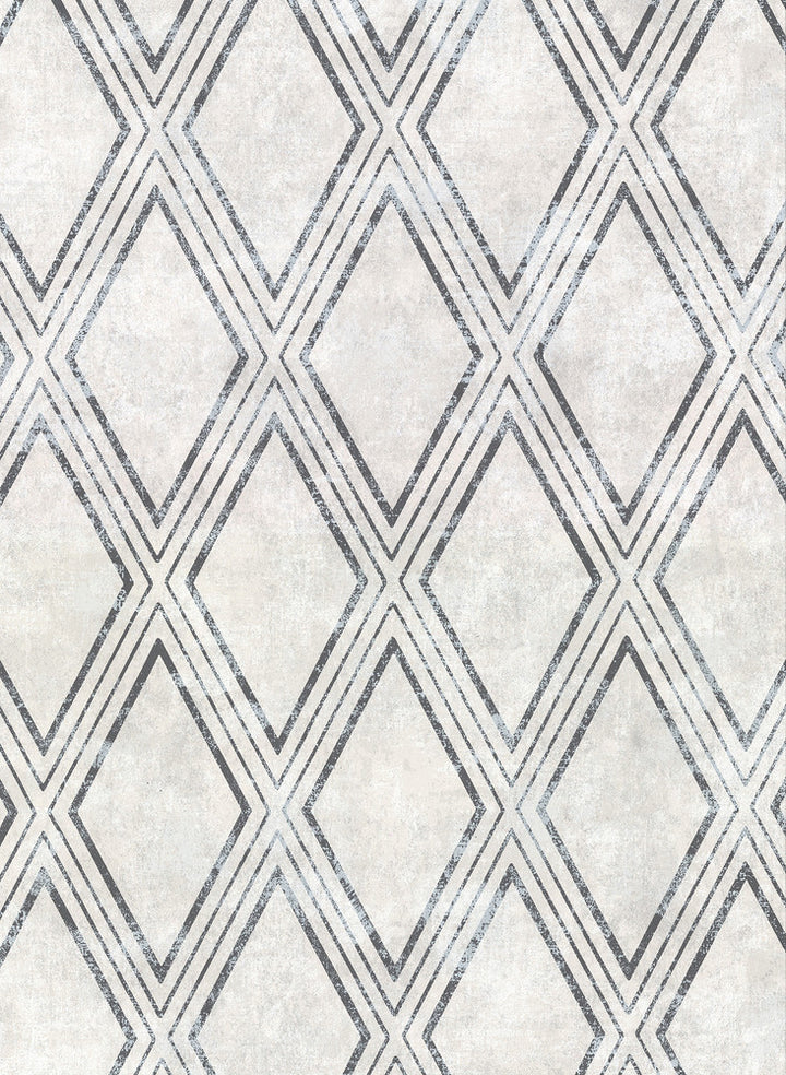 Dartmouth Light Grey Faux Plaster Geometric Wallpaper by Warner Warner Textures IX 2754 Main Street Covers about 60.8 square feet 27-in by 27-ft long roll Unpasted 20.5 - Fabric Carolina -