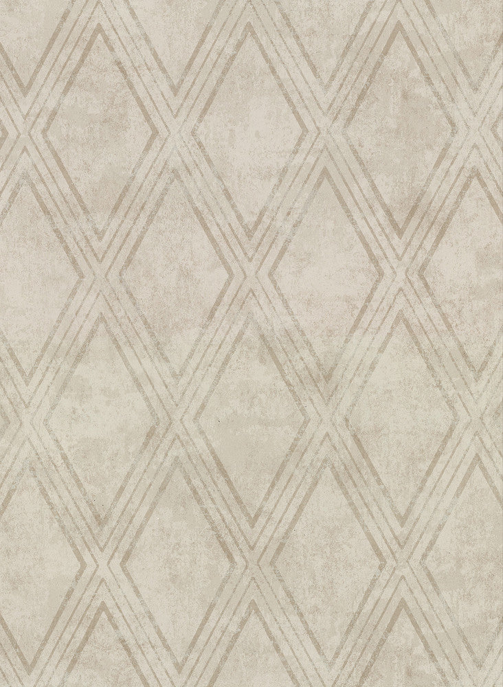 Dartmouth Taupe Faux Plaster Geometric Wallpaper by Warner Warner Textures IX 2754 Main Street Covers about 60.8 square feet 27-in by 27-ft long roll Unpasted 20.5 - Fabric Carolina -