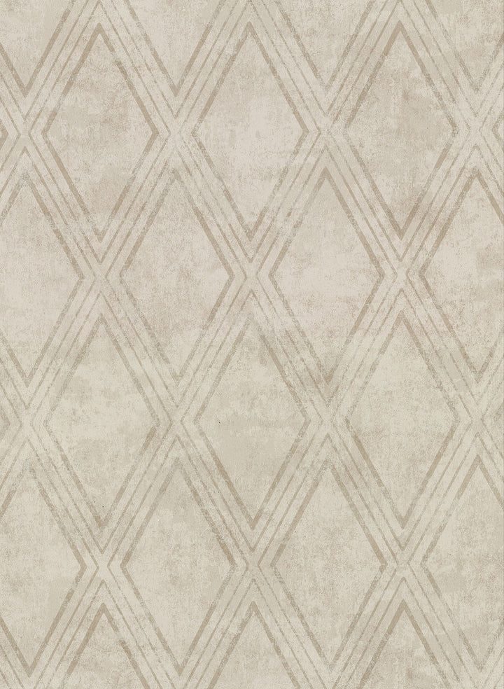 Dartmouth Taupe Faux Plaster Geometric Wallpaper by Warner Warner Textures IX 2754 Main Street Covers about 60.8 square feet 27-in by 27-ft long roll Unpasted 20.5 - Fabric Carolina -