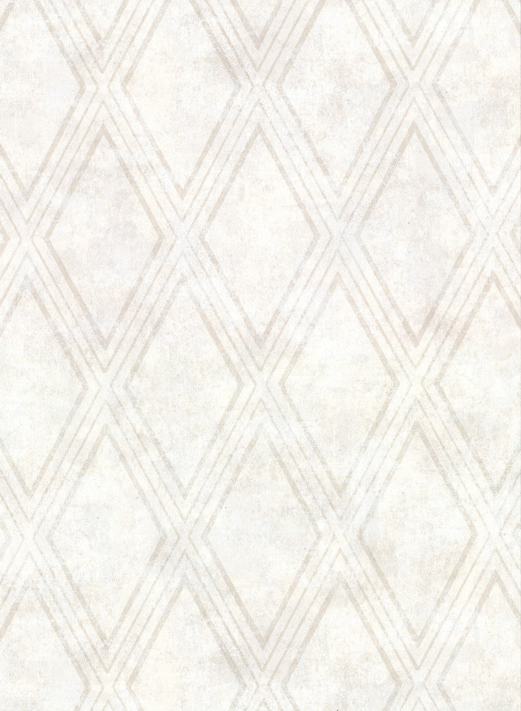 Dartmouth Cream Faux Plaster Geometric Wallpaper by Warner Warner Textures IX 2754 Main Street Covers about 60.8 square feet 27-in by 27-ft long roll Unpasted 20.5 - Fabric Carolina -