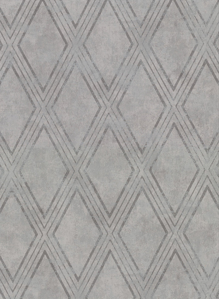 Dartmouth Grey Faux Plaster Geometric Wallpaper by Warner Warner Textures IX 2754 Main Street Covers about 60.8 square feet 27-in by 27-ft long roll Unpasted 20.5 - Fabric Carolina -