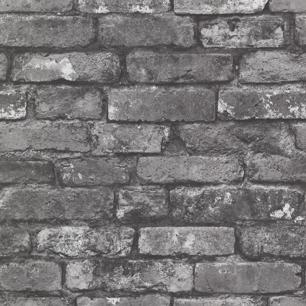Debs Grey Exposed Brick Wallpaper by A-Street Prints Trilogy Covers about 56.4 square feet 20.5-in by 33-ft long roll Unpasted 21 - Fabric Carolina -