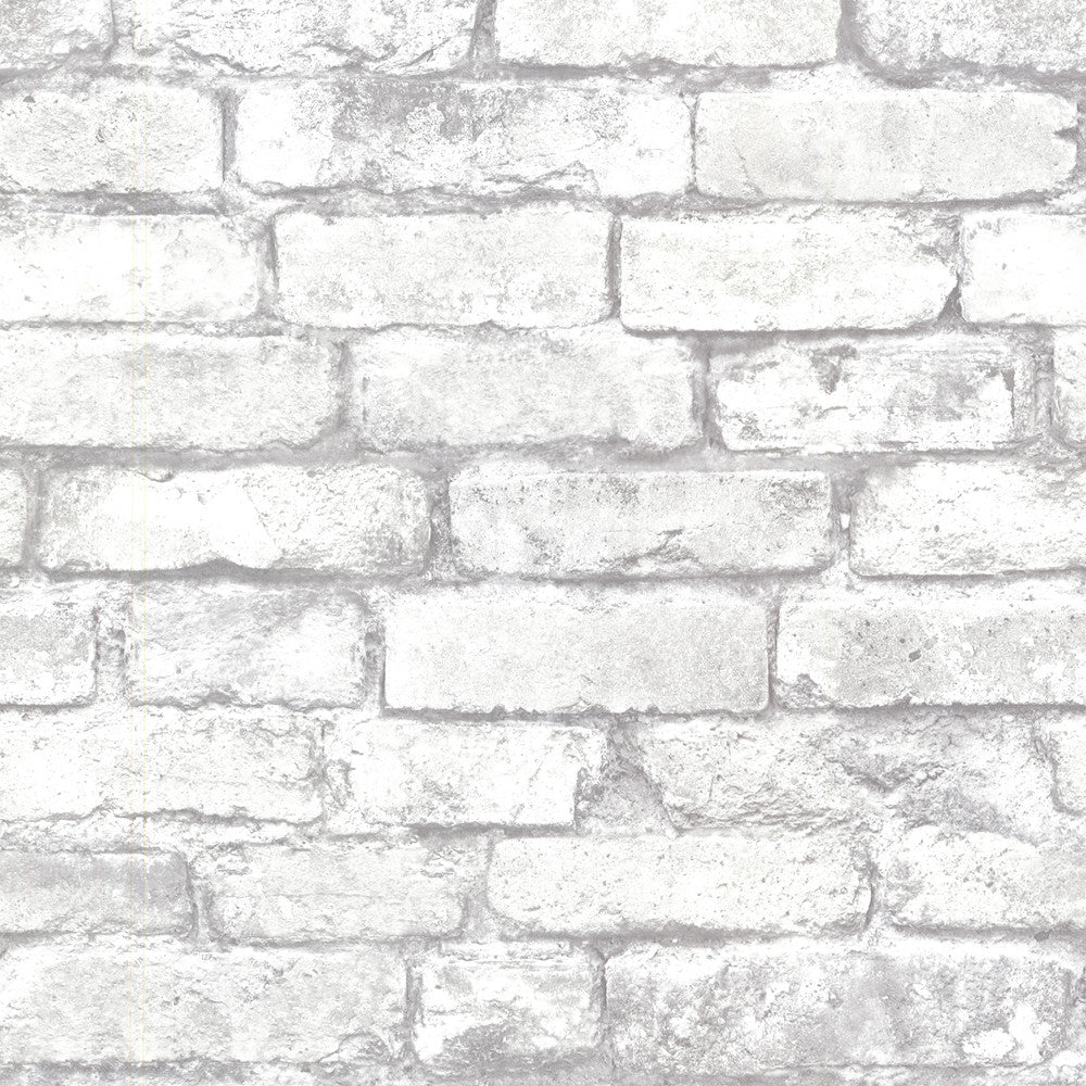 Debs White Exposed Brick Wallpaper by A-Street Prints Trilogy Covers about 56.4 square feet 20.5-in by 33-ft long roll Unpasted 20.9 - Fabric Carolina -