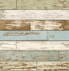 Levi Green Scrap Wood Wallpaper by A-Street Prints