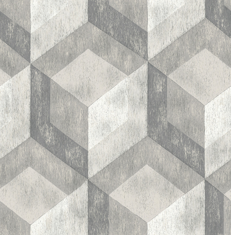 Clarabelle Grey Rustic Wood Tile Wallpaper by A-Street Prints Trilogy Covers about 56.4 square feet 20.5-in by 33-ft long roll Unpasted 20.8 - Fabric Carolina -