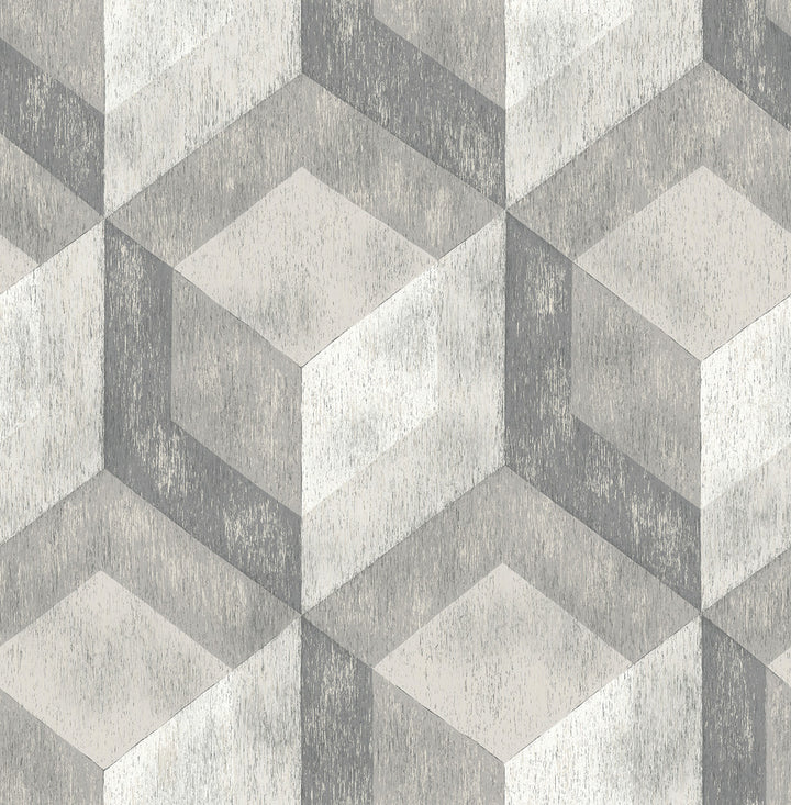 Clarabelle Grey Rustic Wood Tile Wallpaper by A-Street Prints Trilogy Covers about 56.4 square feet 20.5-in by 33-ft long roll Unpasted 20.8 - Fabric Carolina -