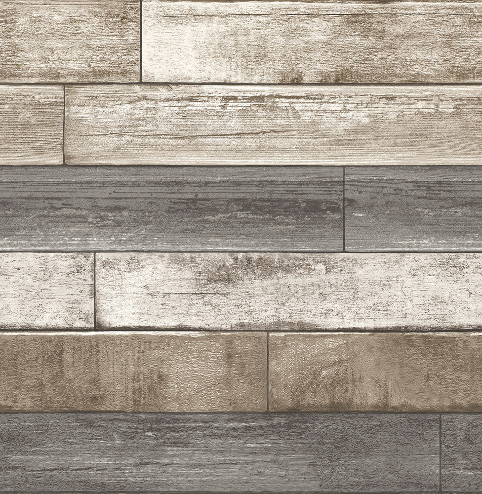 Porter Brown Weathered Plank Wallpaper by A-Street Prints Trilogy Covers about 56.4 square feet 20.5-in by 33-ft long roll Unpasted 20.5 - Fabric Carolina -