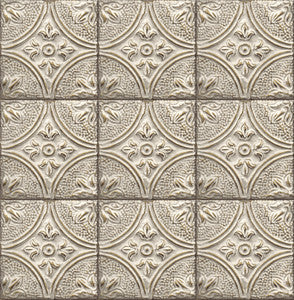 Cornelius Grey Tin Ceiling Tile Wallpaper by A-Street Prints