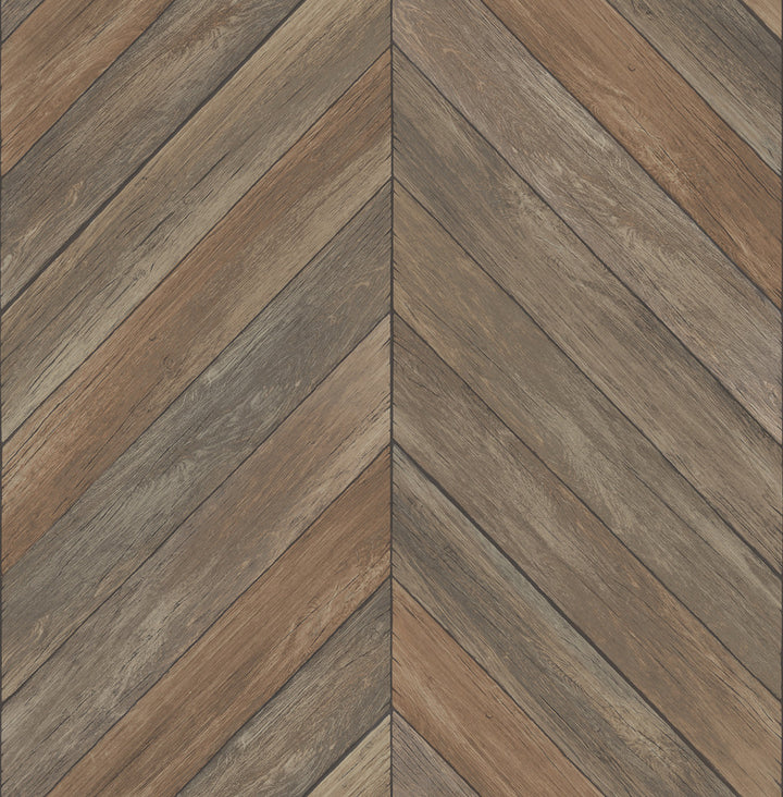 Parisian Chocolate Parquet Wallpaper by A-Street Prints Trilogy Covers about 56.4 square feet 20.5-in by 33-ft long roll Unpasted 21 - Fabric Carolina -