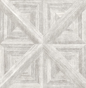 Carriage White Geometric Wood Wallpaper by A-Street Prints