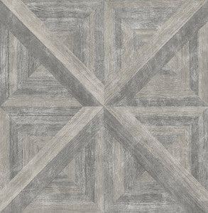 Carriage Taupe Geometric Wood Wallpaper by A-Street Prints