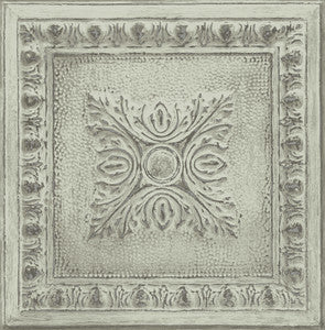 Hillman Light Green Ornament Tin Tile Wallpaper by A-Street Prints