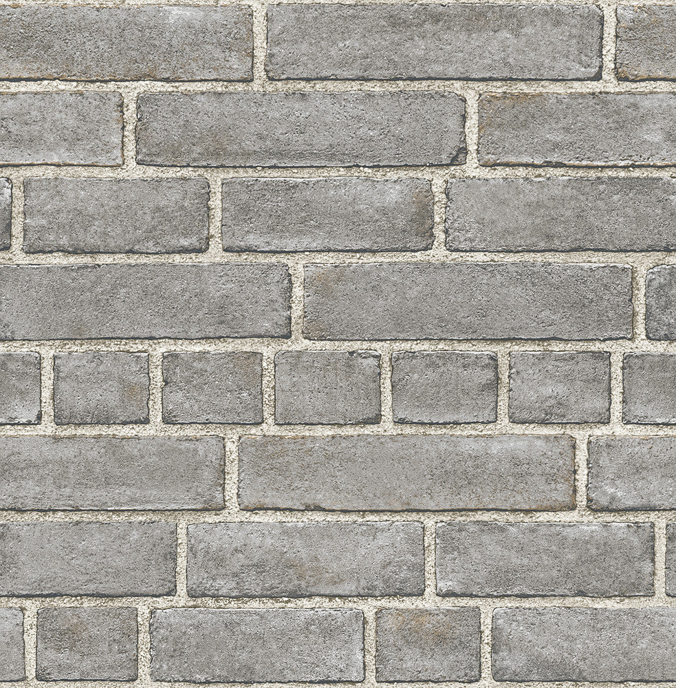 Façade Grey Brick Wallpaper by A-Street Prints Trilogy Covers about 56.4 square feet 20.5-in by 33-ft long roll Unpasted 21 - Fabric Carolina -
