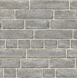 Façade Grey Brick Wallpaper by A-Street Prints