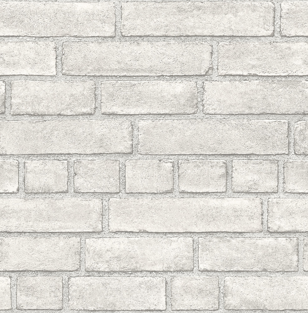 Façade Off White Brick Wallpaper by A-Street Prints Trilogy Covers about 56.4 square feet 20.5-in by 33-ft long roll Unpasted 21 - Fabric Carolina -