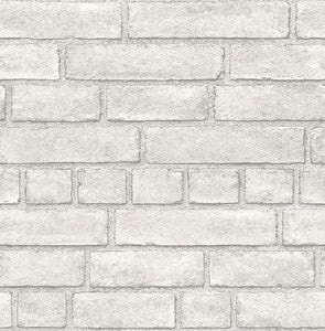 Façade Off White Brick Wallpaper by A-Street Prints