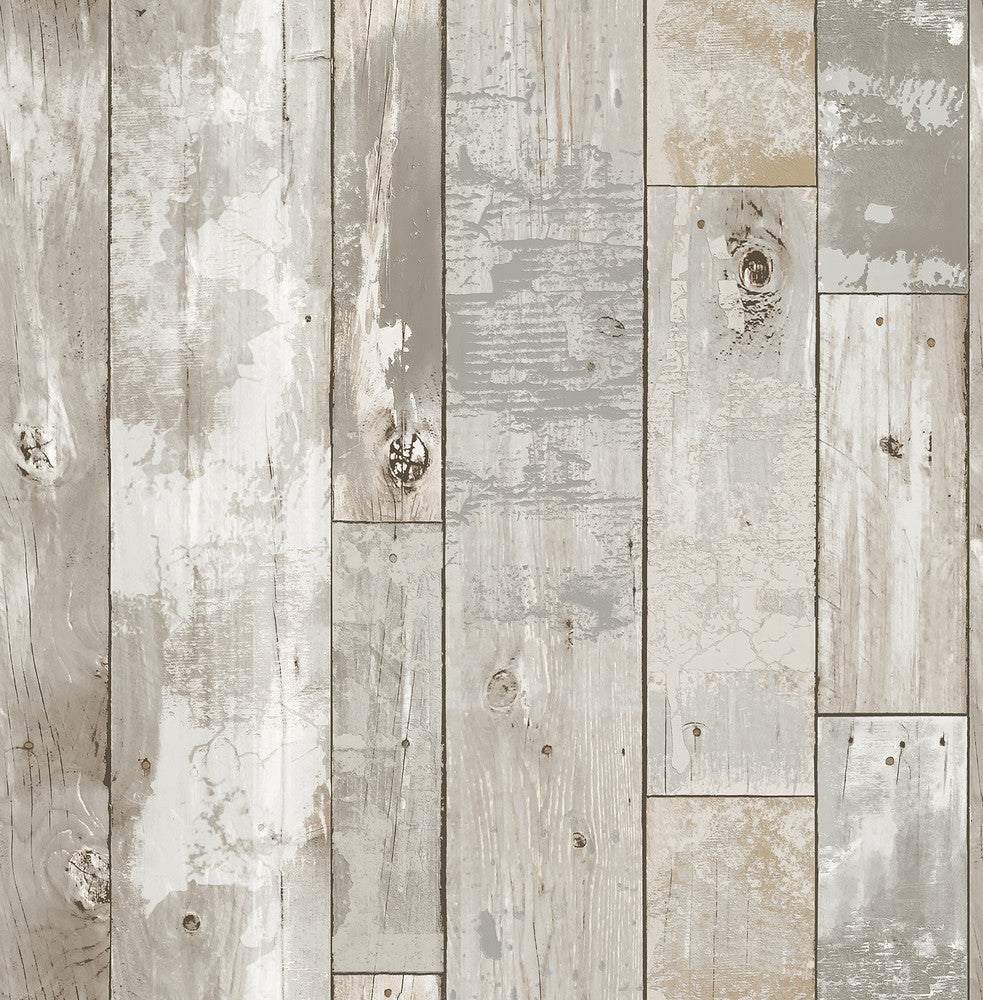 Deena Light Grey Weathered Wood Wallpaper by A-Street Prints Trilogy Covers about 56.4 square feet 20.5-in by 33-ft long roll Unpasted 21 - Fabric Carolina -
