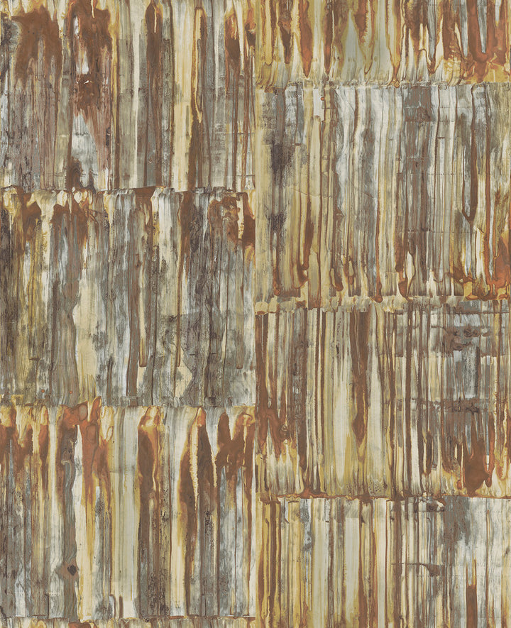 Patina Brass Faux Metal Panels Wallpaper by A-Street Prints Trilogy Covers about 56.4 square feet 20.5-in by 33-ft long roll Unpasted 25 - Fabric Carolina -