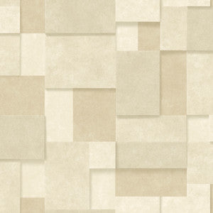Duchamp Wheat Metallic Squares Wallpaper by A-Street Prints