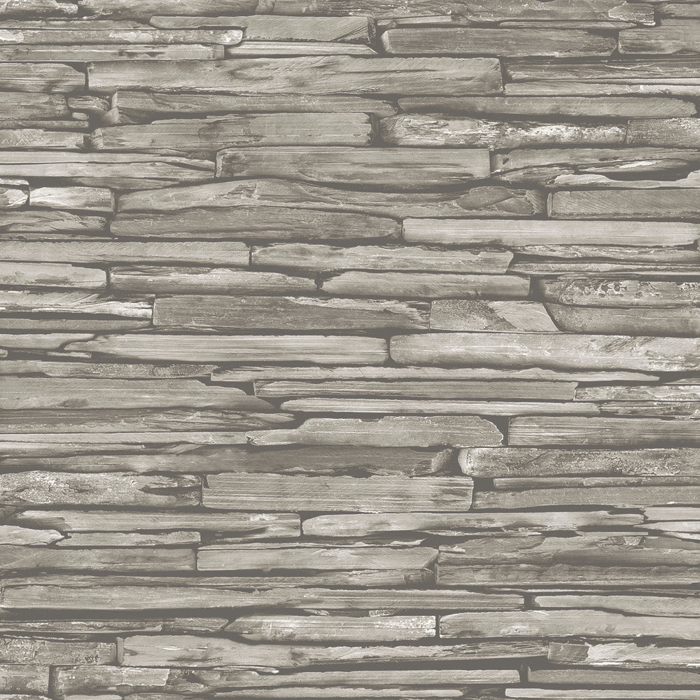 McGuire Taupe Stacked Slate Wallpaper by A-Street Prints Trilogy Covers about 56.4 square feet 20.5-in by 33-ft long roll Unpasted 20.9 - Fabric Carolina -