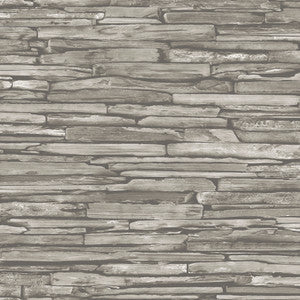 McGuire Taupe Stacked Slate Wallpaper by A-Street Prints