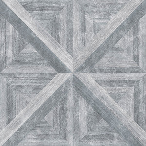 Carriage Grey Geometric Wood Wallpaper by A-Street Prints
