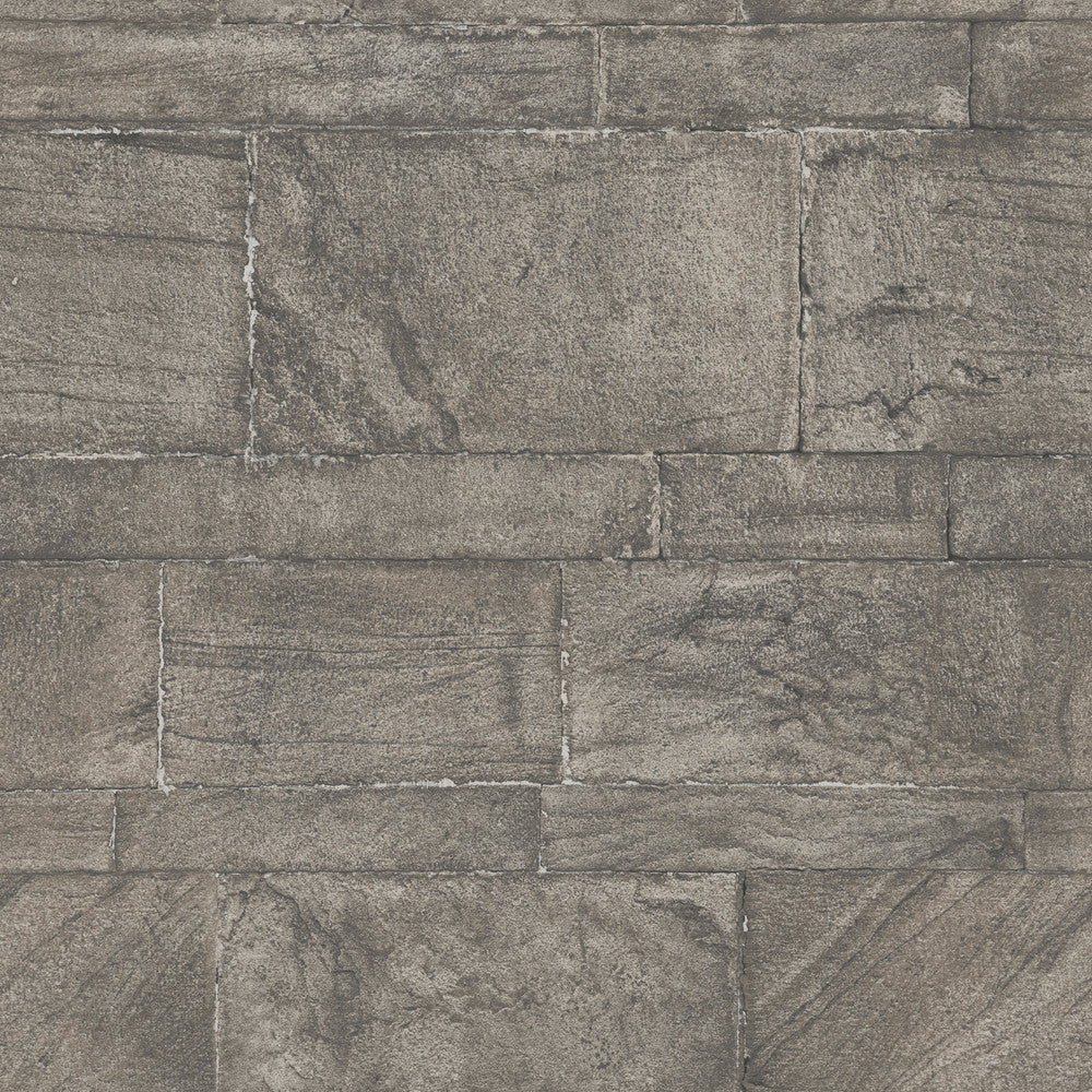 Murray Dark Grey Stone Wall Wallpaper by A-Street Prints Trilogy Covers about 56.4 square feet 20.5-in by 33-ft long roll Unpasted 20.9 - Fabric Carolina -