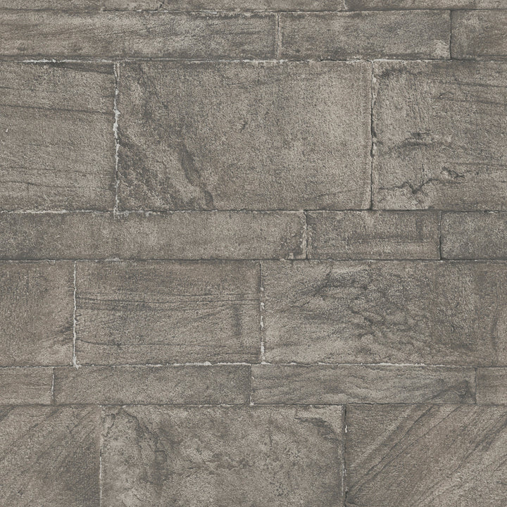 Murray Dark Grey Stone Wall Wallpaper by A-Street Prints Trilogy Covers about 56.4 square feet 20.5-in by 33-ft long roll Unpasted 20.9 - Fabric Carolina -