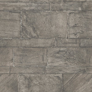 Murray Dark Grey Stone Wall Wallpaper by A-Street Prints